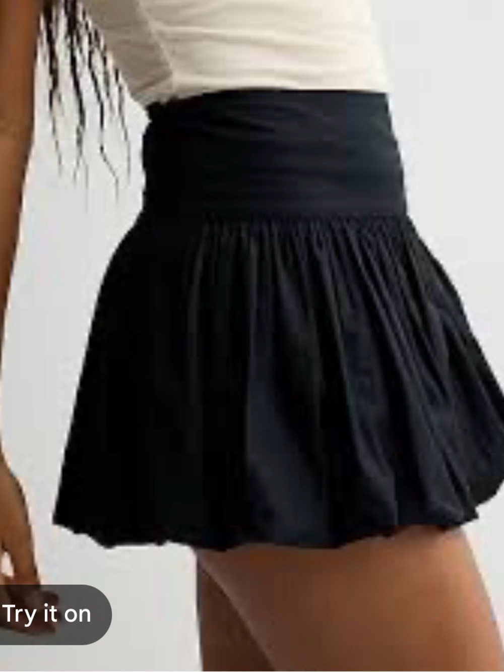 American Eagle Outfitters Black High‑Waisted Flared Mini Bubble Skirt